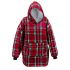 Hoodie One Size Print Christmas Square red green